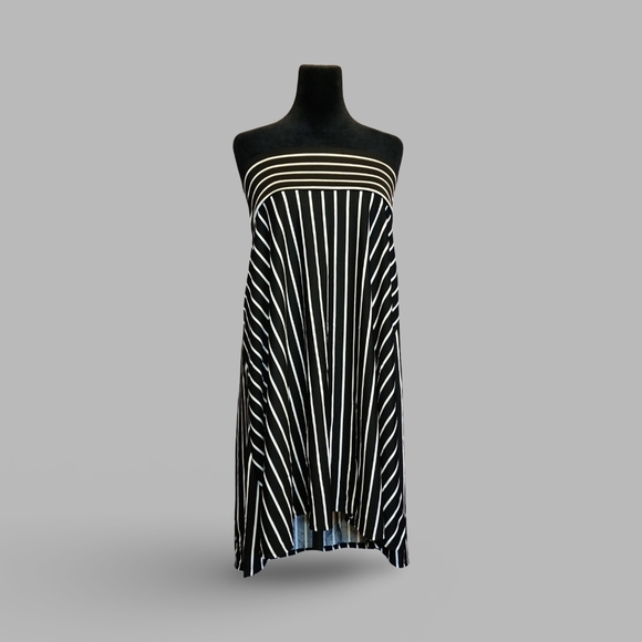 Bella Flore Dresses & Skirts - Bella Flore Striped Midi A-Line Skirt / Strapless Dress Punk Goth Rockabilly